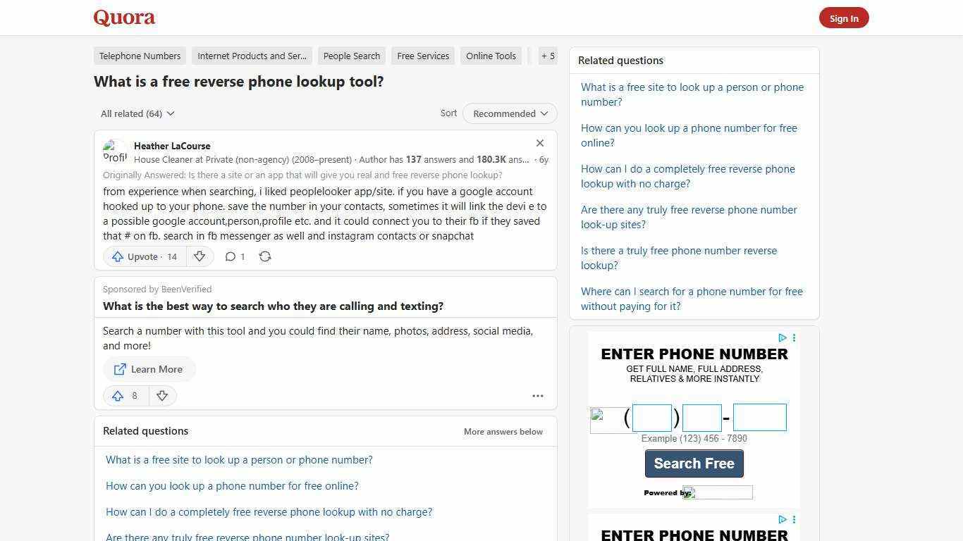 What is a free reverse phone lookup tool? - Quora