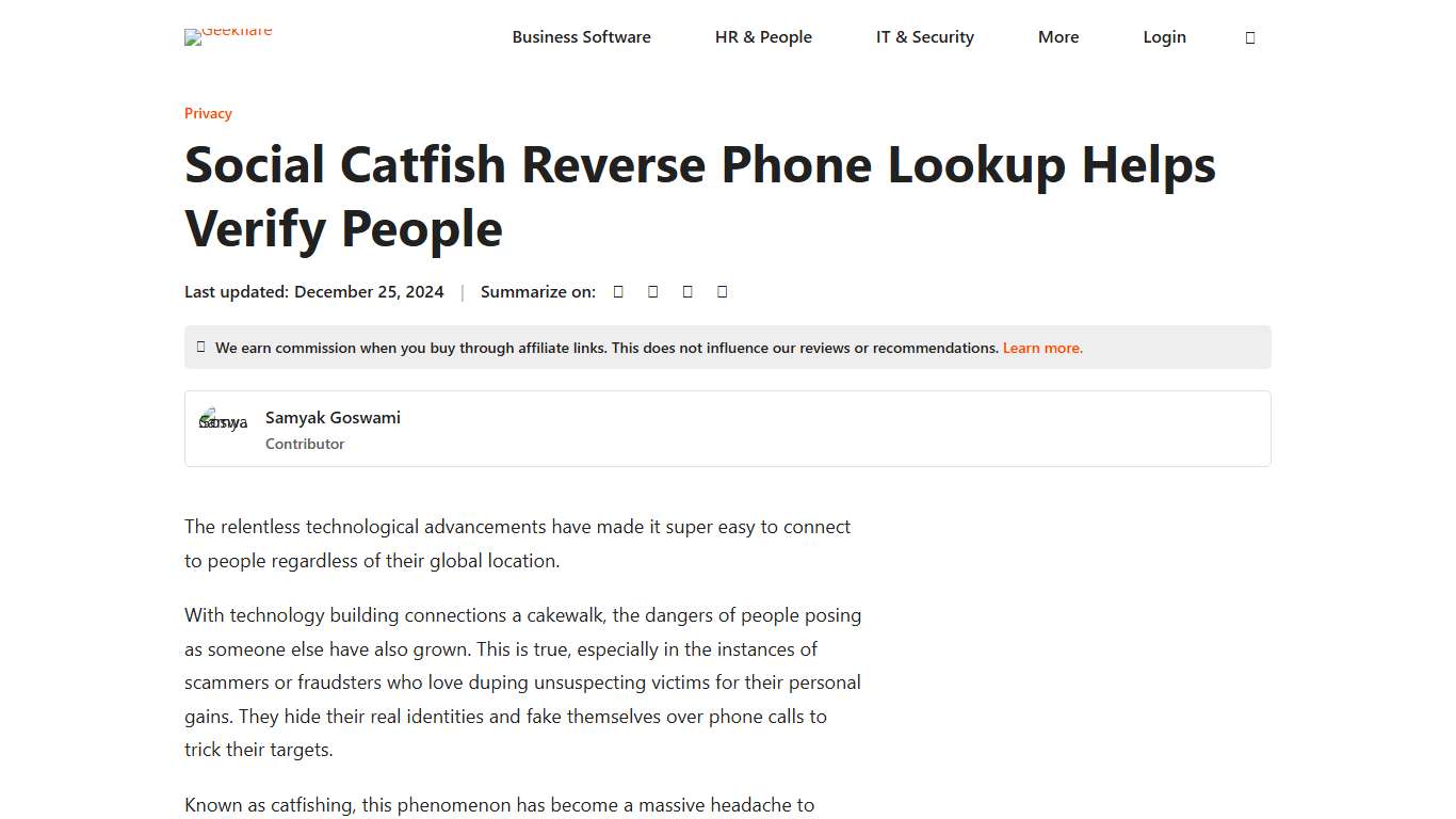 Social Catfish Reverse Phone Lookup Helps Verify People